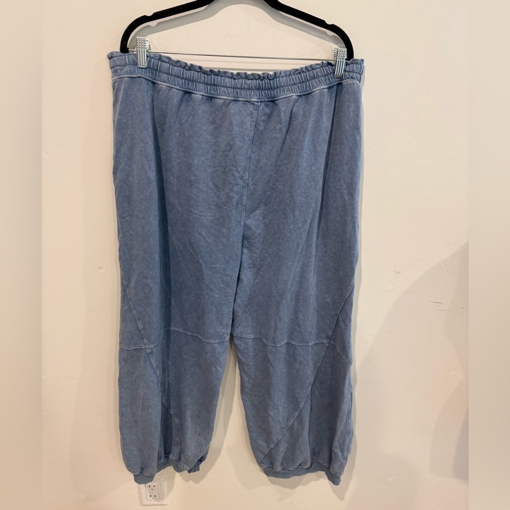 Aerie Blue Wide Leg Sweatpants Womens Plus Size XL Baggy Loungewear Casual Cozy - Picture 7 of 8